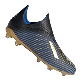 Детские бутсы adidas X 19+ FG/AG Black/Gold/Blue #grai.com.ua