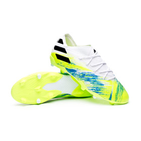 Детские бутсы adidas Nemeziz 19.1 FG/AG Footwear White/Core Black/Signal Green #grai.com.ua