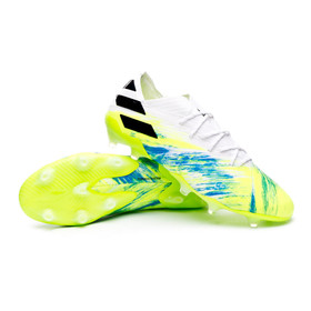Бутсы adidas Nemeziz 19.1 FG/AG White/Black/Signal Green #grai.com.ua