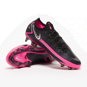 Бутсы Nike Phantom GT Elite FG Black/Metallic Silver/Pink Blast #grai.com.ua