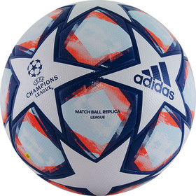 Футбольный мяч Adidas UCL Final 20 League White/Royal Blue/Signal Coral/Sky Tint #grai.com.ua