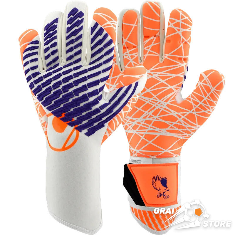 Воротарські рукавички UHLSPORT FM CYBERTEC MAIGNAN ULTRAGRIP HN #382 White/Fluorescent Orange/Purple