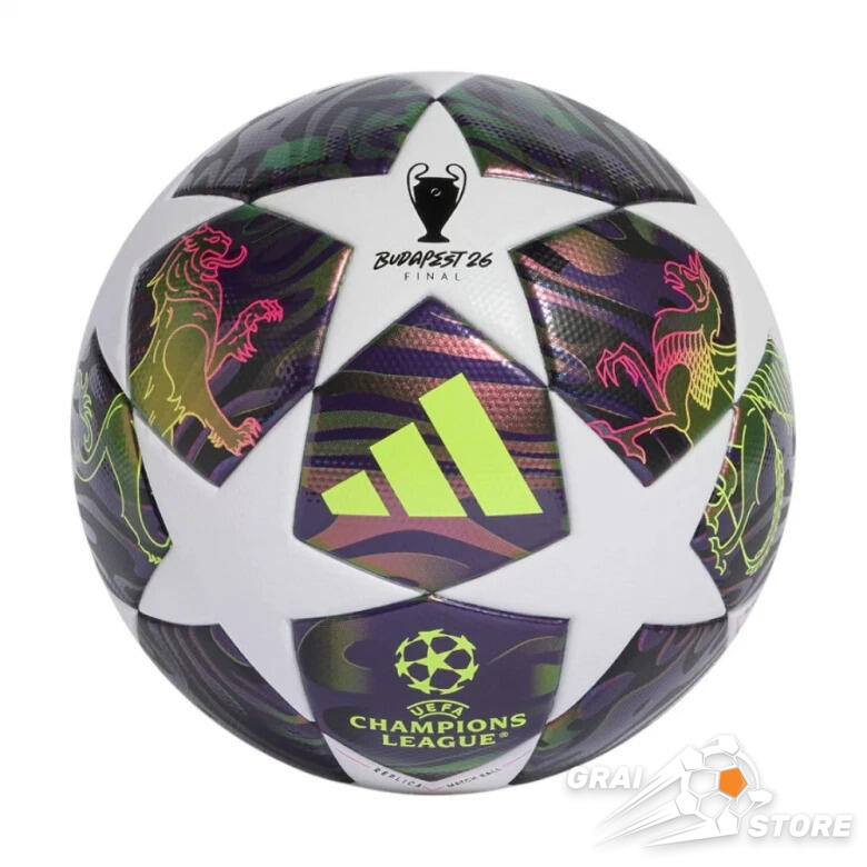 Футбольний м'яч Adidas UEFA Champions League 25/26 Final League Box White/Dark Purple/Solar Yellow/Shock Pink